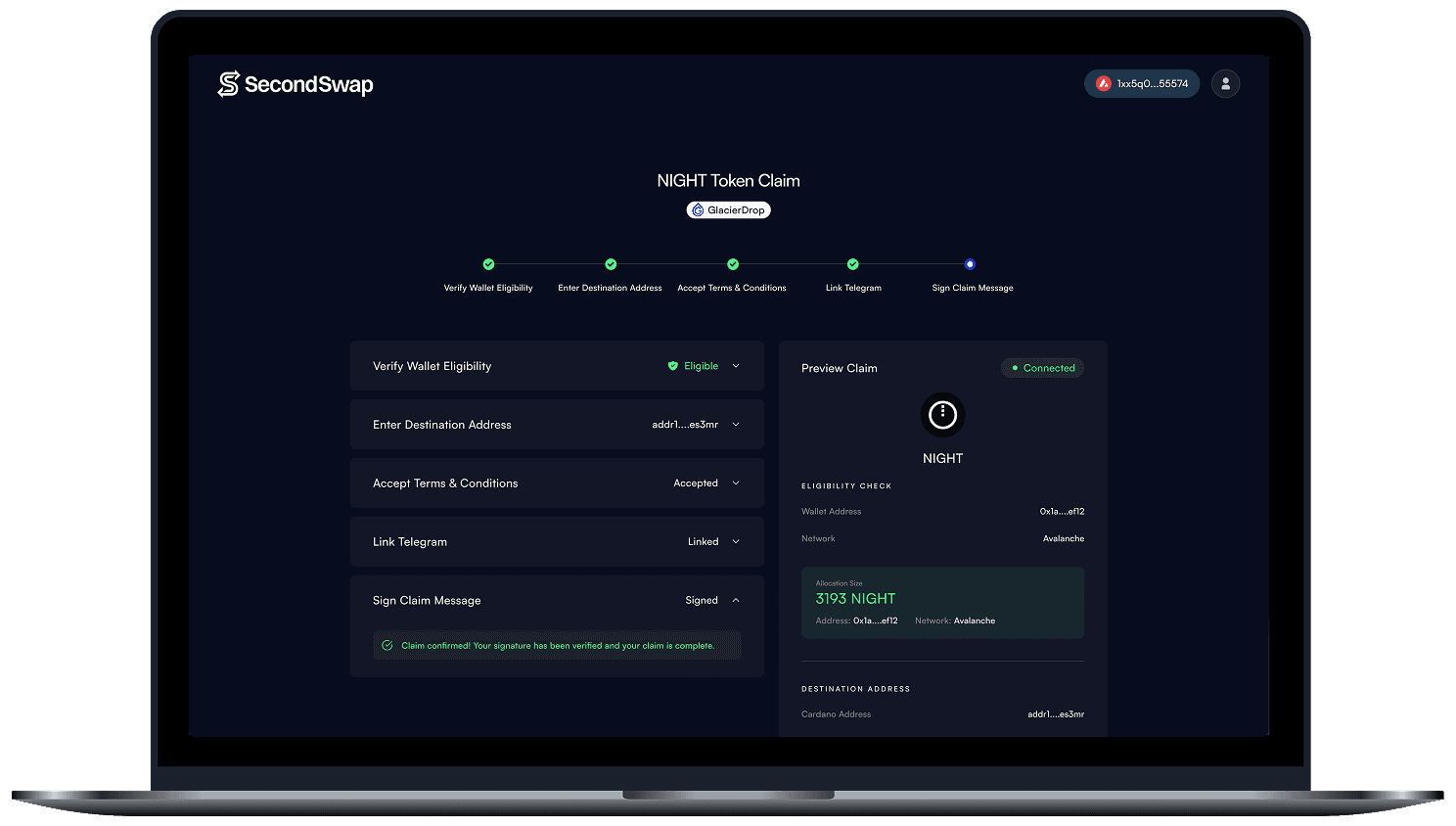 Create Vesting Plan Page 2